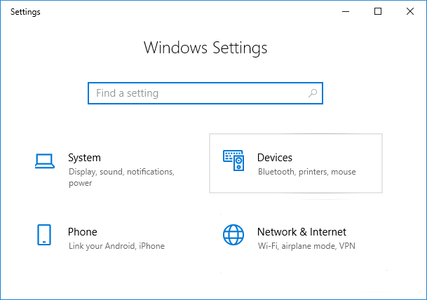 Drücken Sie die Windows-Taste, um die Einstellungen zu öffnen und dann auf die Geräte zu klicken. 8199357