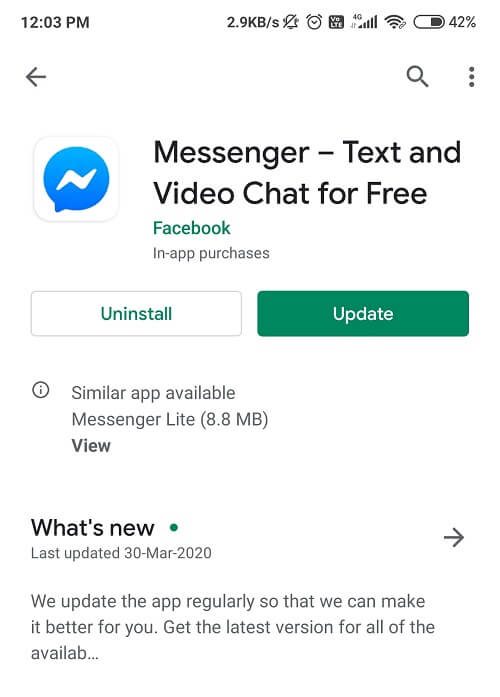 Installieren Sie den Facebook-Messenger 7703873 neu