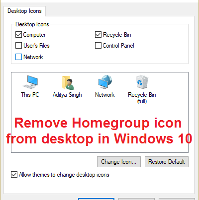 supprimer l'icône de groupe résidentiel du bureau dans Windows 10-5213745-4519663-png