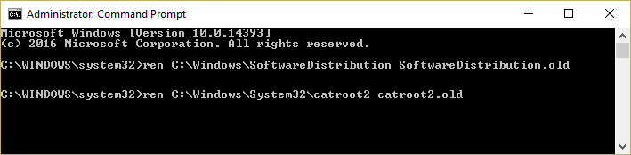 Cambiar el nombre de la carpeta de distribución de software |  Reparar Windows 10 no descargará ni instalará actualizaciones