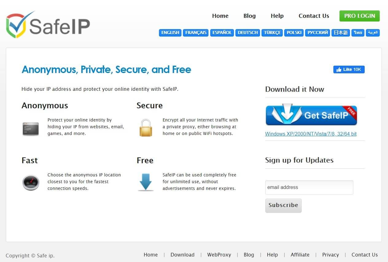 SafeIP |  Software de proxy gratuito para Windows 10
