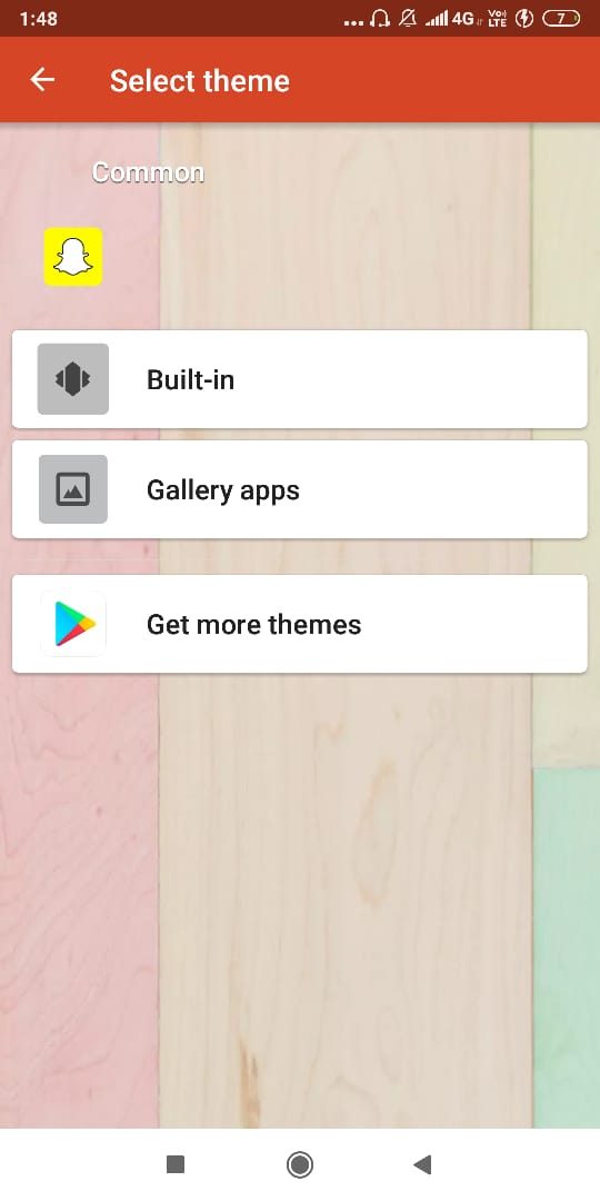 Toque Aplicaciones integradas o Galería para seleccionar el ícono de una aplicación