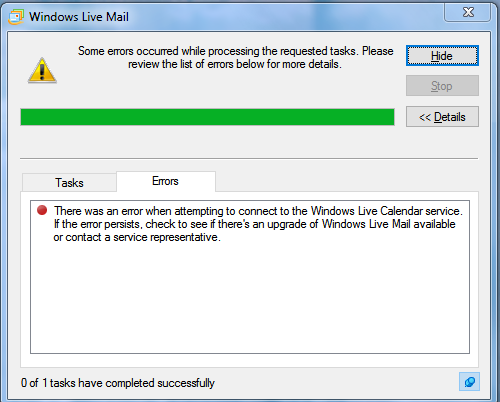 Windows Live Mail no se inicia