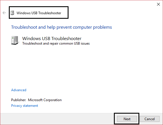 utilitaire de résolution des problèmes windows-usb-3760520