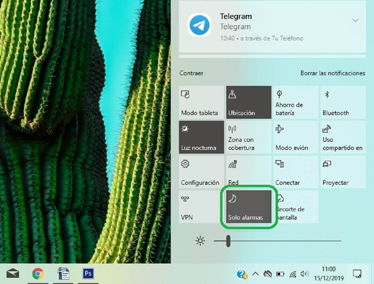 Activar o desactivar el asistente de concentración en Windows 10