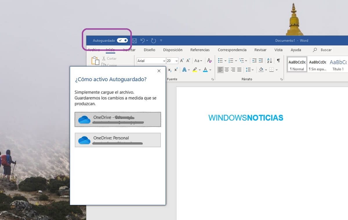 Habilite el guardado automático de documentos en la nube en Microsoft Word