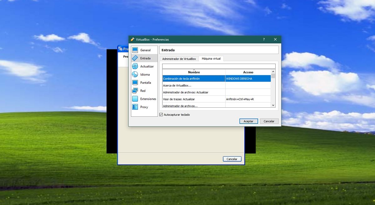 Cambiar host o clave de host en VirtualBox