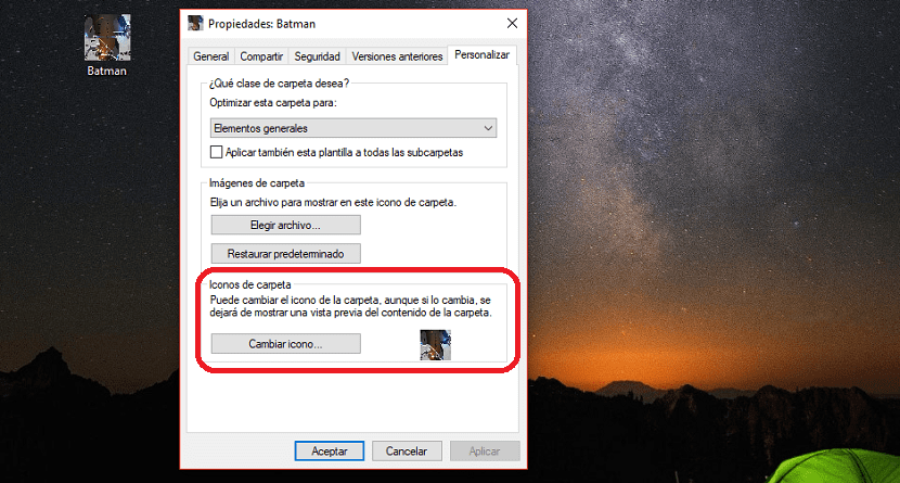 Cómo cambiar el icono de carpetas o archivos en Windows 10