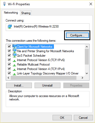 configurar la red inalámbrica |  WiFi sigue desconectándose en Windows 10