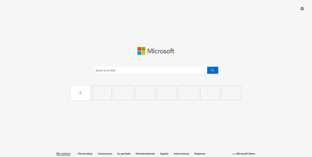 Diseño de página de Microsoft Edge