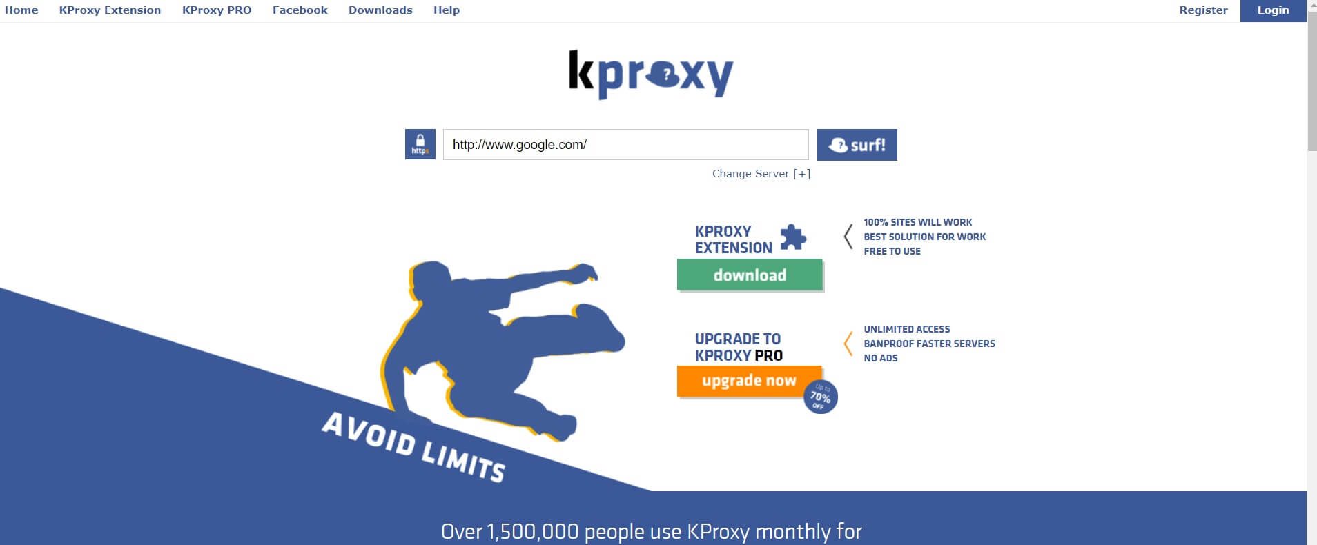 kProxy |  Software de proxy gratuito para Windows 10