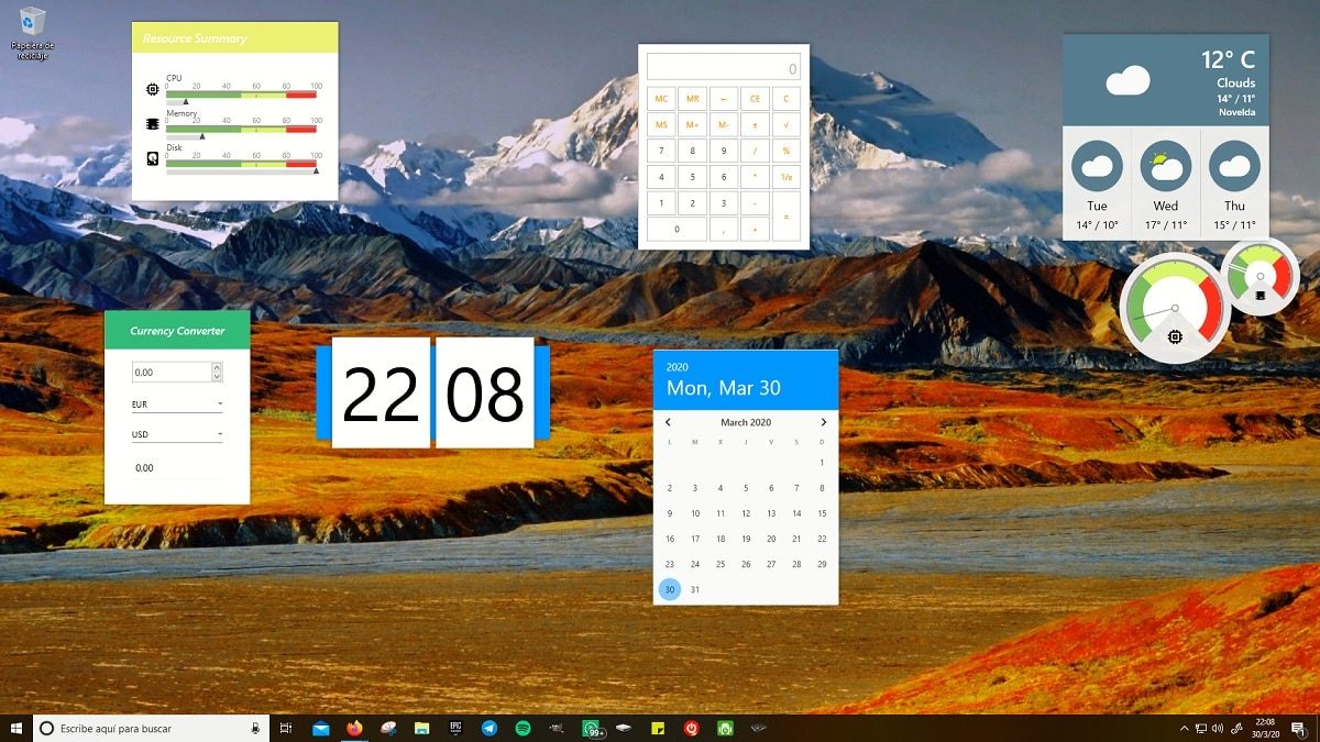 Widgets en Windows 10
