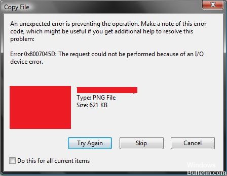 </noscript>✅ Error de E / S del dispositivo de reparación 0x8007045d o 0x9007045d (resuelto)