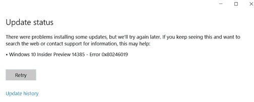 ✅ Cómo reparar: Código de error de Windows 0x80246019