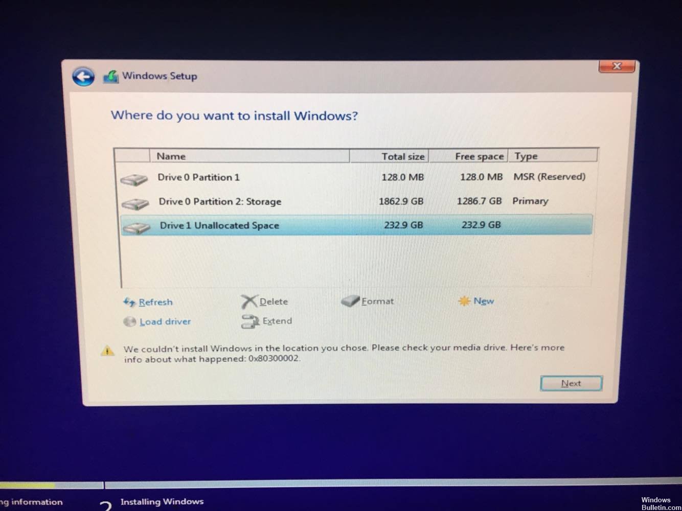 ✅ (Resuelto) Error del instalador de Windows 0x80300002 Arreglar
