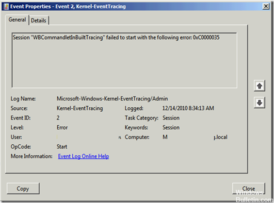 ✅ Cómo reparar el error 0xc0000035 del registrador de contexto del kernel circular