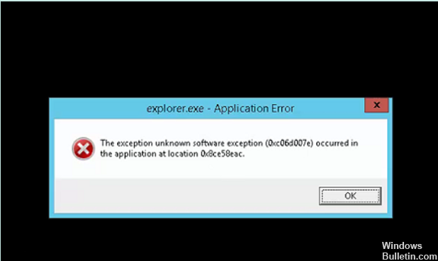 ✅ Solución: se produjo la excepción de software desconocido (0xc06d007e) en la aplicación