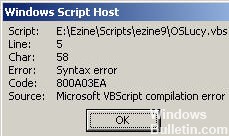 ✅ Cómo reparar la compilación de Microsoft VBScript y el error de JavaScript 800a03ea