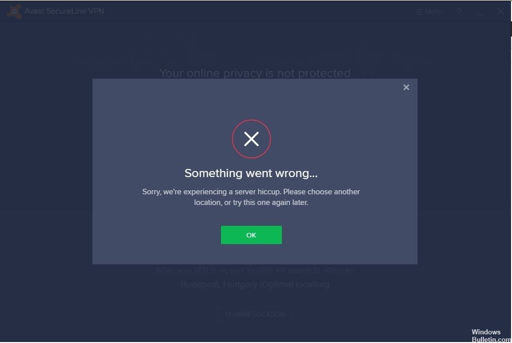 avast secureline vpn error