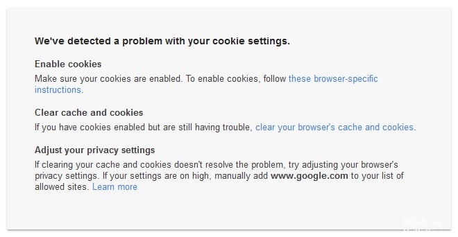 ✅ Reparar «Hemos detectado un problema con la configuración de las cookies»