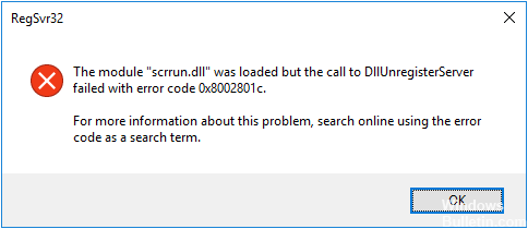 ✅ Dll Register Server Falló el código de error: 0x8002801c fijo