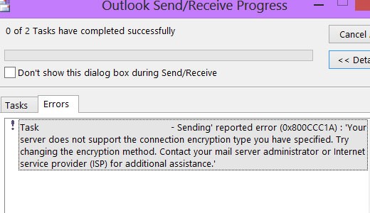 ✅ Solución: error 0x800ccc1a en Microsoft Outlook (resuelto)