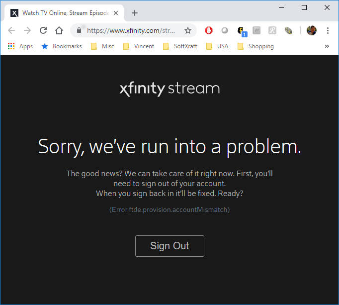 ✅ Cómo arreglar: error ftde.provision.accountmismatch en Xfinity Stream