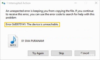 ✅ Solución: Error 0x80070141 – El dispositivo no es accesible