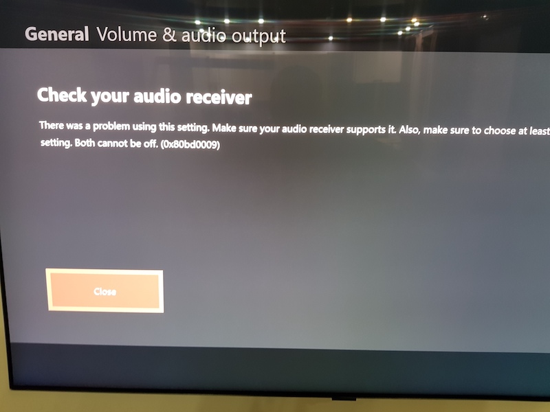 ✅ Corregir 0x80bd0009 Error del receptor de audio Dolby Atmos en Xbox One