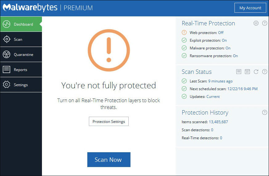 ✅ Reparar Malwarebytes Real-Time Web Protection no activará el problema