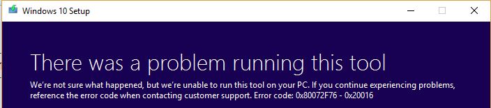 </noscript>✅ Correction du code d'erreur d'installation de Windows 10 0x80072f76 - 0x20016