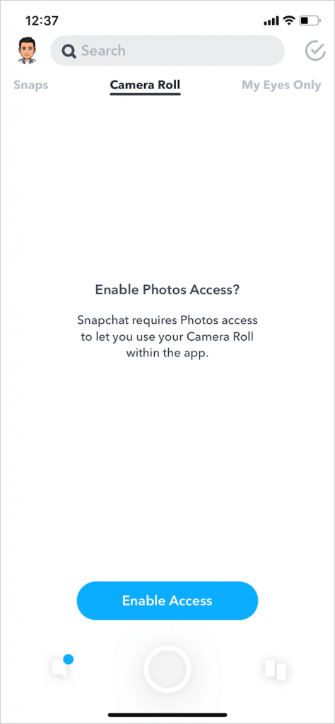 ✅ Cómo permitir el acceso a la cámara en Snapchat