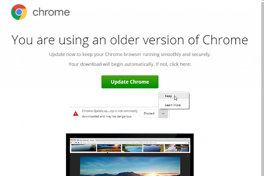 ✅ Cómo eliminar la estafa de actualización de Chrome crítica falsa