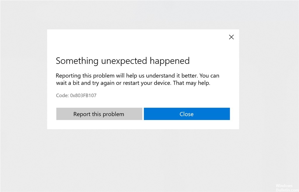 ✅ Cómo reparar: Código de error de la tienda de Windows 0x803FB107