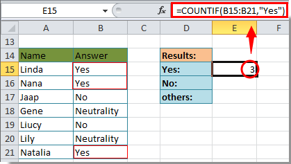 </noscript>✅ Comment compter le nombre d'entrées Oui ou Non dans Excel