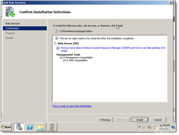 Instalación de IIS 7.0 WMI