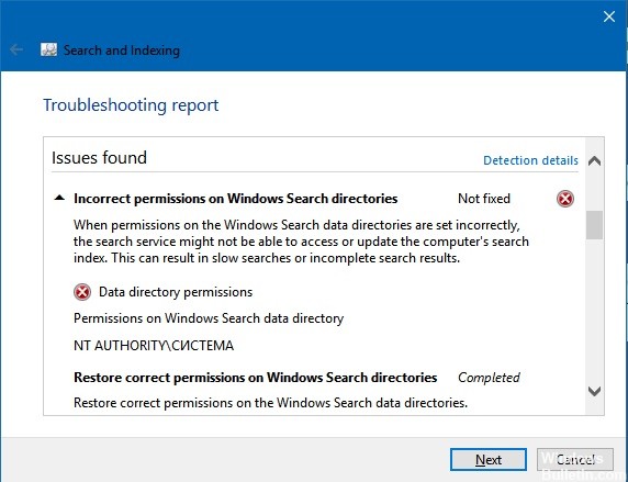 </noscript>✅ Reparación del problema ‘Permisos incorrectos en los directorios de búsqueda de Windows’