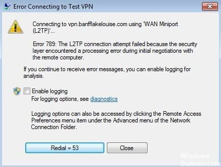 </noscript>✅ Fix: Der L2TP-Verbindungsversuch ist fehlgeschlagen, weil die Sicherheitsschicht einen Verarbeitungsfehler festgestellt hat