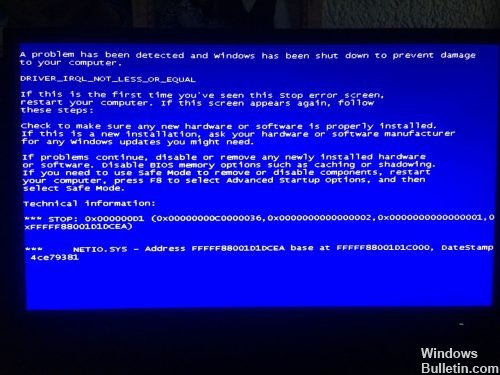 </noscript>✅ Beheben Sie den NETIO.SYS-Bluescreen-Fehler (behoben)