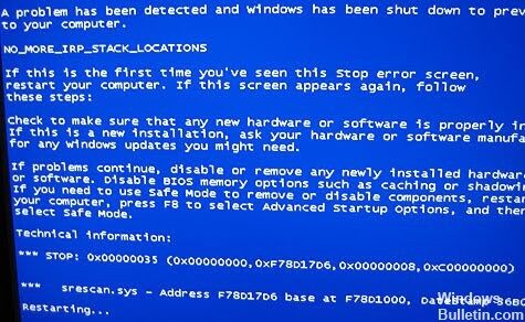 no_more_irp_stack_locations-error-9308289