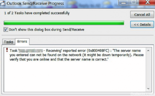 ✅ Error de reparación: 0x800408FC El nombre del servidor que ingresó no se puede encontrar en la red