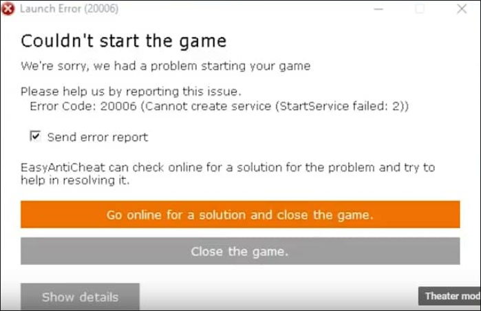 ✅ Reparar el código de error 20006 de Fortnite no pudo iniciar el juego