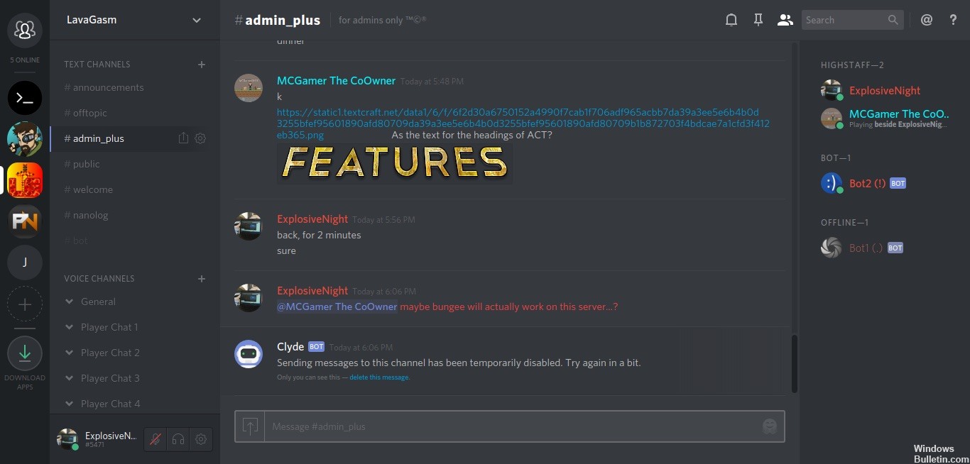 </noscript>✅ Fixed sending messages to this channel being temporarily disabled Discord bug