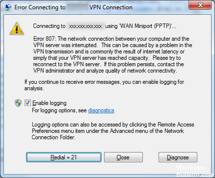 ✅ Cómo solucionarlo: Error de conexión VPN 807
