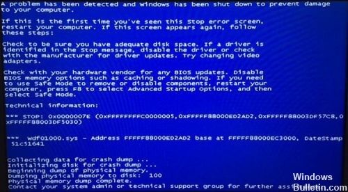Error de pantalla azul Wdf01000.sys