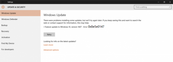 ✅ Cómo solucionarlo: Código de error de actualización de Windows 0x8e5e0147