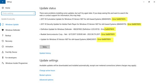 </noscript>✅ Cómo solucionarlo: Error 0x80070015 en Windows Update, Microsoft Store, Windows Defender