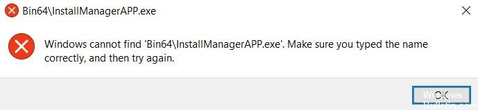 Не удалось найти bin64 installmanagerapp exe windows 10