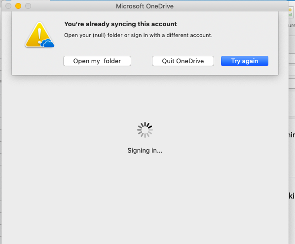 ✅ Solución: está sincronizando un error de cuenta diferente en OneDrive para Mac