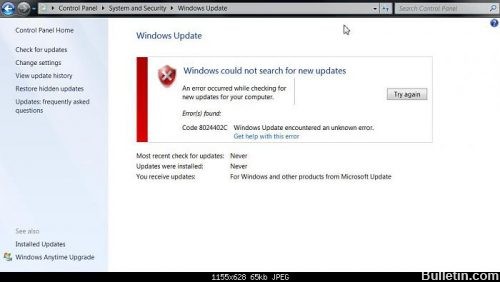 ✅ (Resuelto) Error de actualización de Windows 8024402C Reparar
